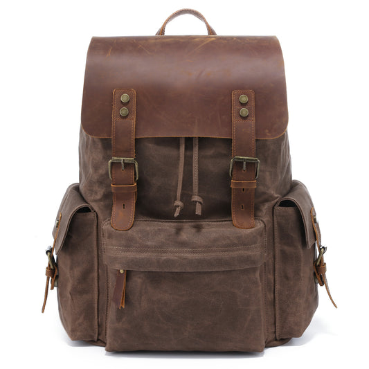 Men's Canvas Leather Backpack