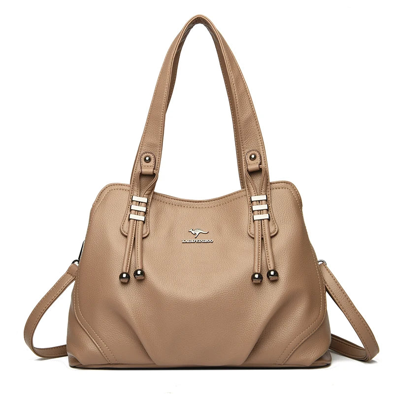 Women's Vintage Soft Leather Shoulder Bag – Large Capacity Handbag