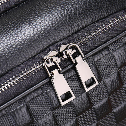 Men's Genuine Leather Business Backpack - Anti-Theft Commuter Bag