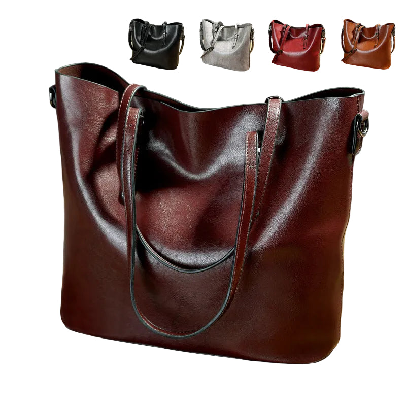 Oil Wax Leather Tote Bag - Classic Messenger Style