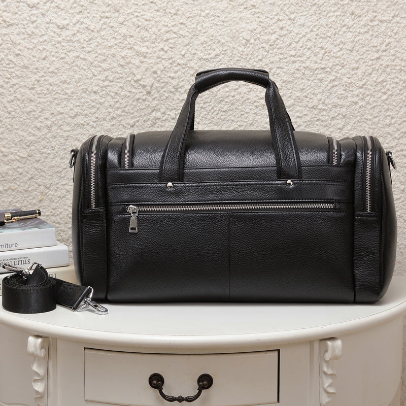 Genuine Leather Travel Duffel Bag - Men's Weekender