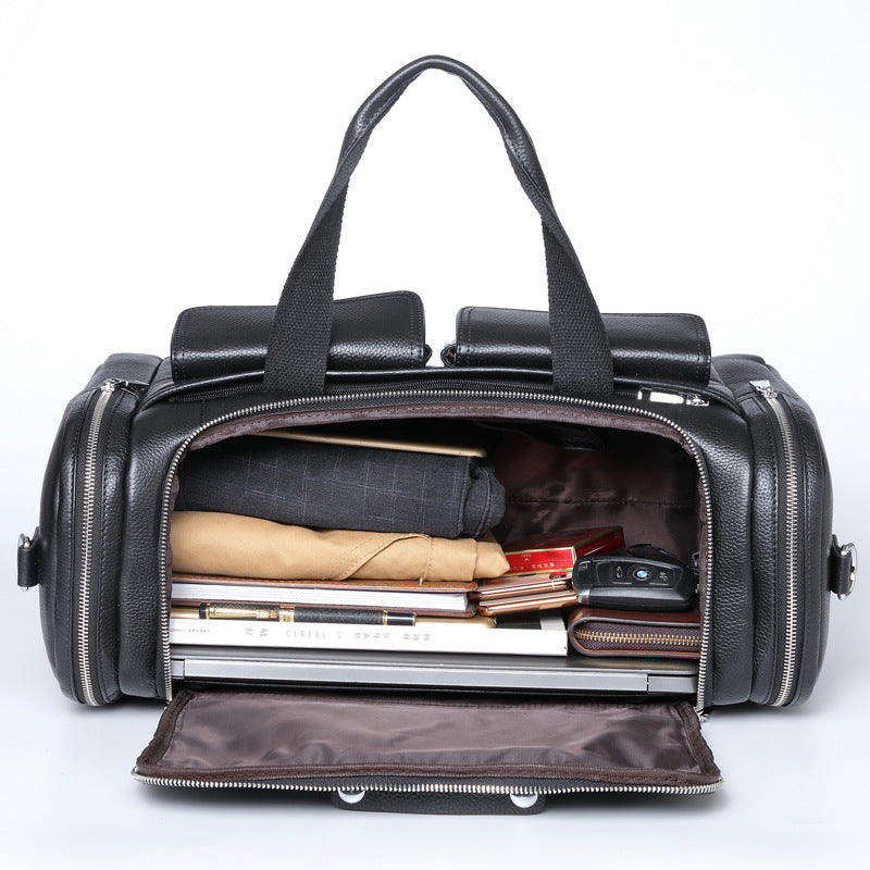Genuine Leather Travel Duffel Bag - Men's Weekender