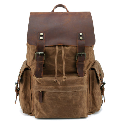 Men's Canvas Leather Backpack