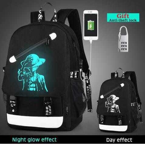 Glow in the Dark USB Backpack - Luminous Charging Travel Bag