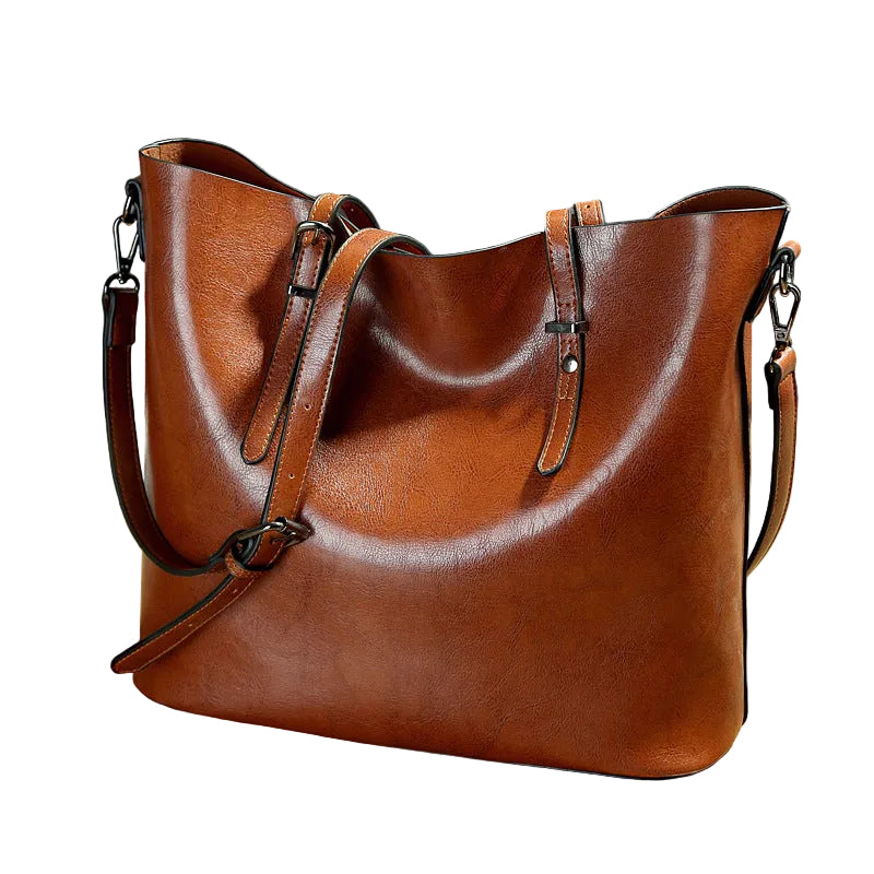 Oil Wax Leather Tote Bag - Classic Messenger Style