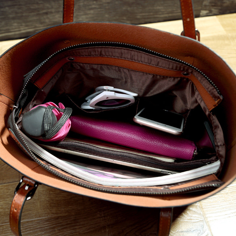 Oil Wax Leather Tote Bag - Classic Messenger Style