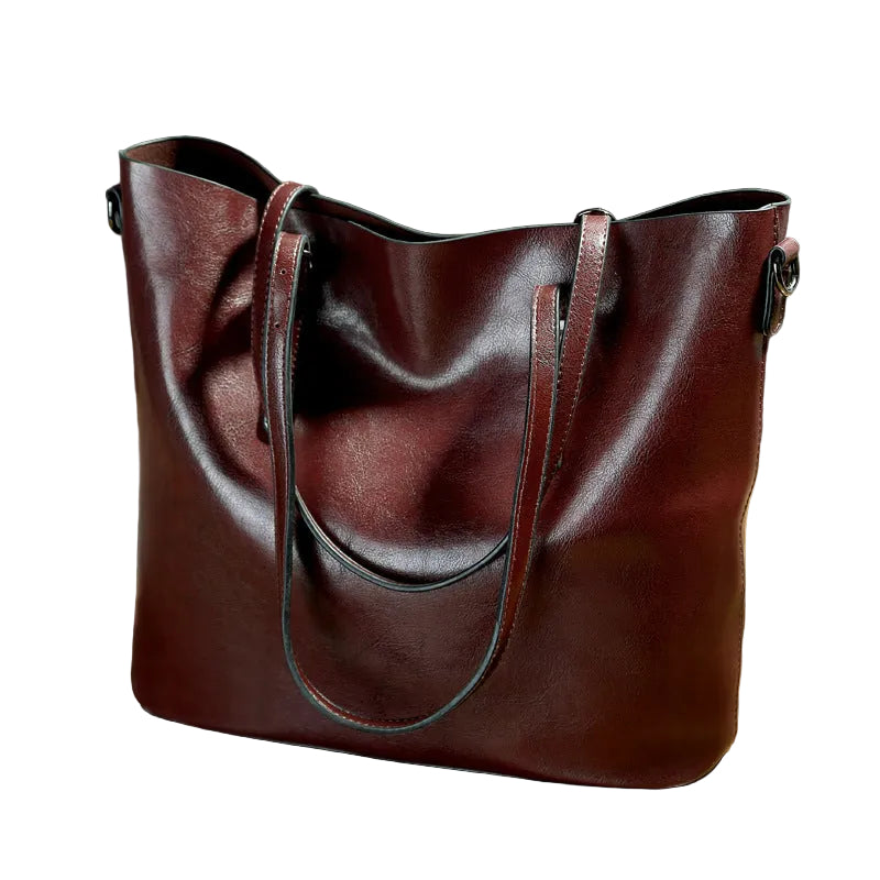 Oil Wax Leather Tote Bag - Classic Messenger Style