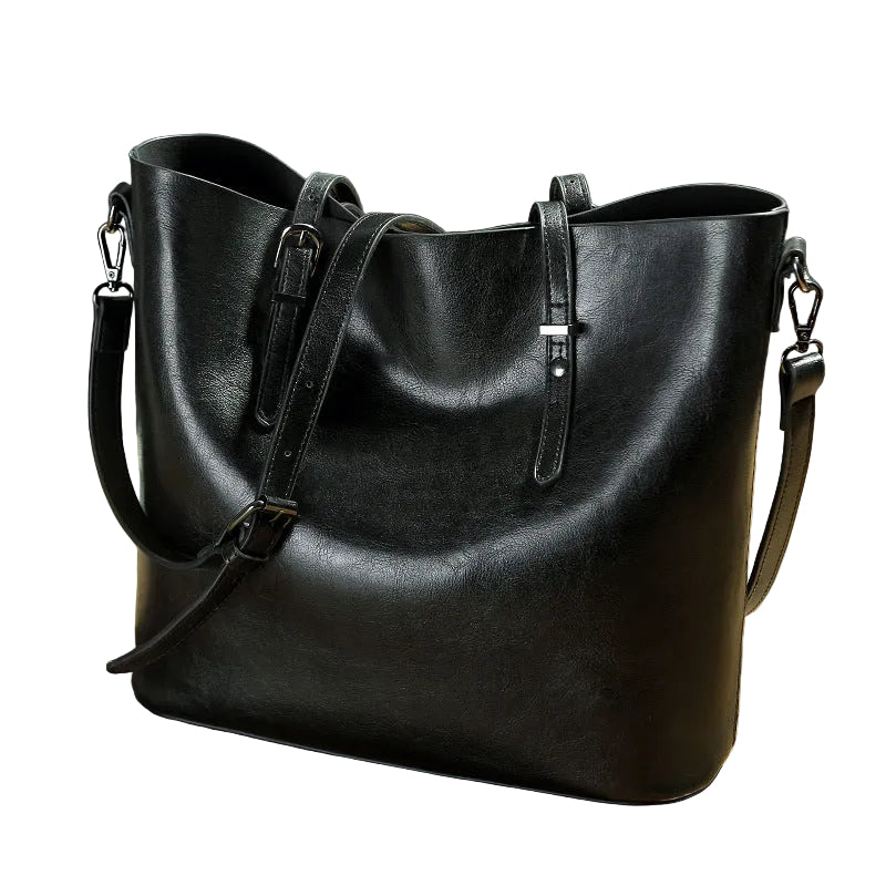 Oil Wax Leather Tote Bag - Classic Messenger Style