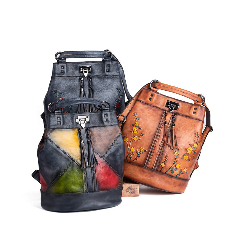 Women's Premium Leather Bucket Bag - Designer Handbag