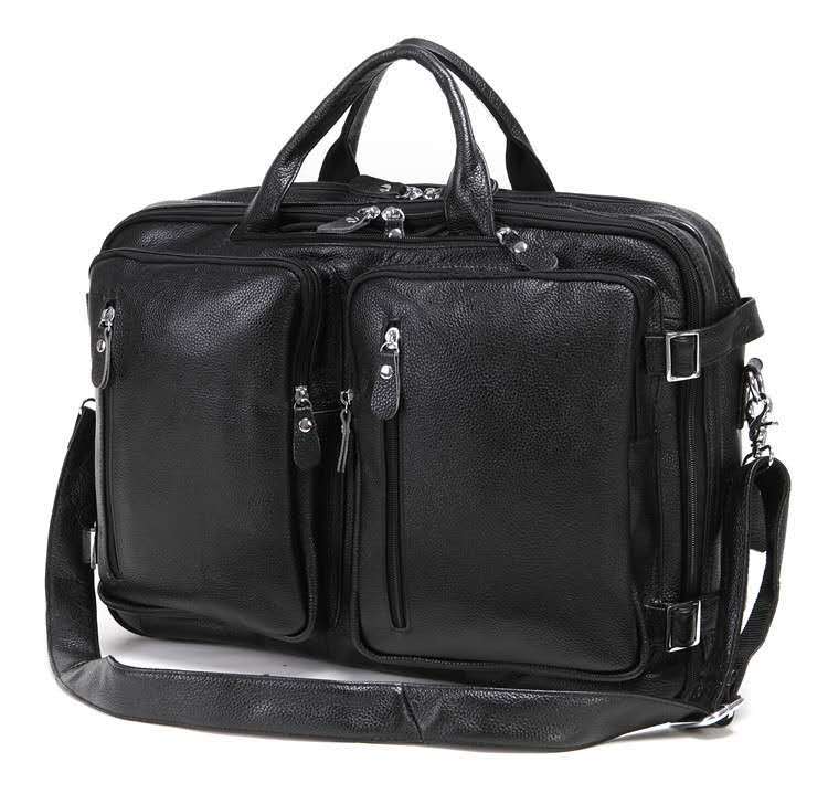 Premium Leather Men's Briefcase - Large Capacity Work Bag