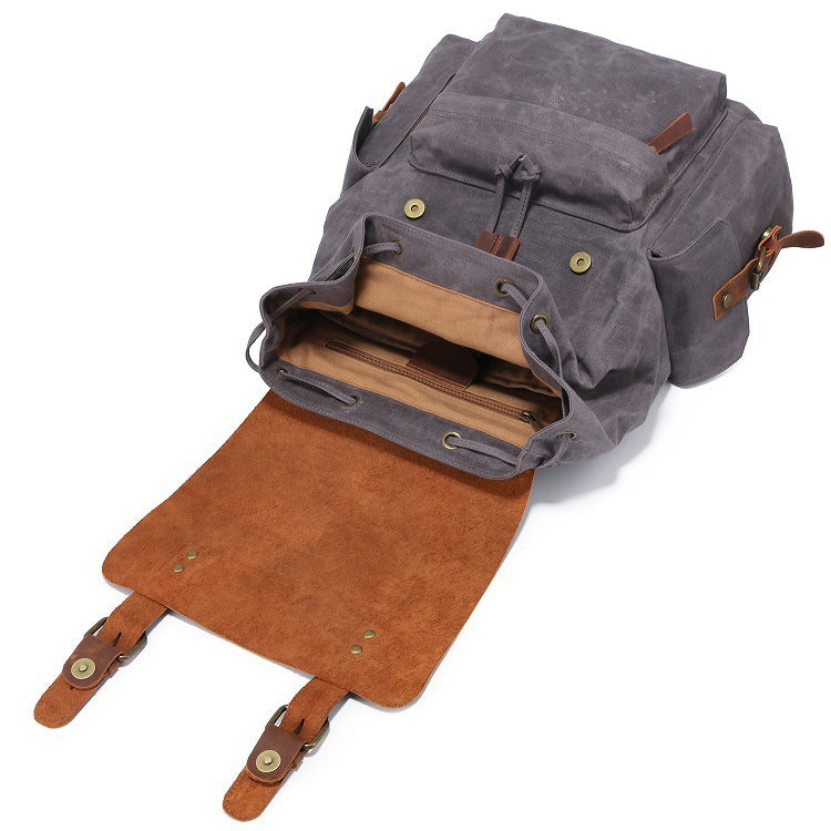 Men's Canvas Leather Backpack