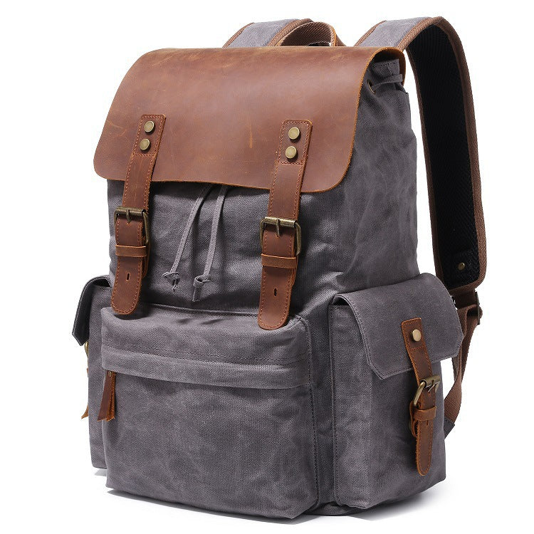 Men's Canvas Leather Backpack