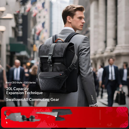 Urban Minimalist Backpack - Leather Coated Casual Daypack
