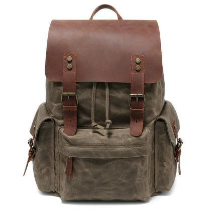 Men's Canvas Leather Backpack