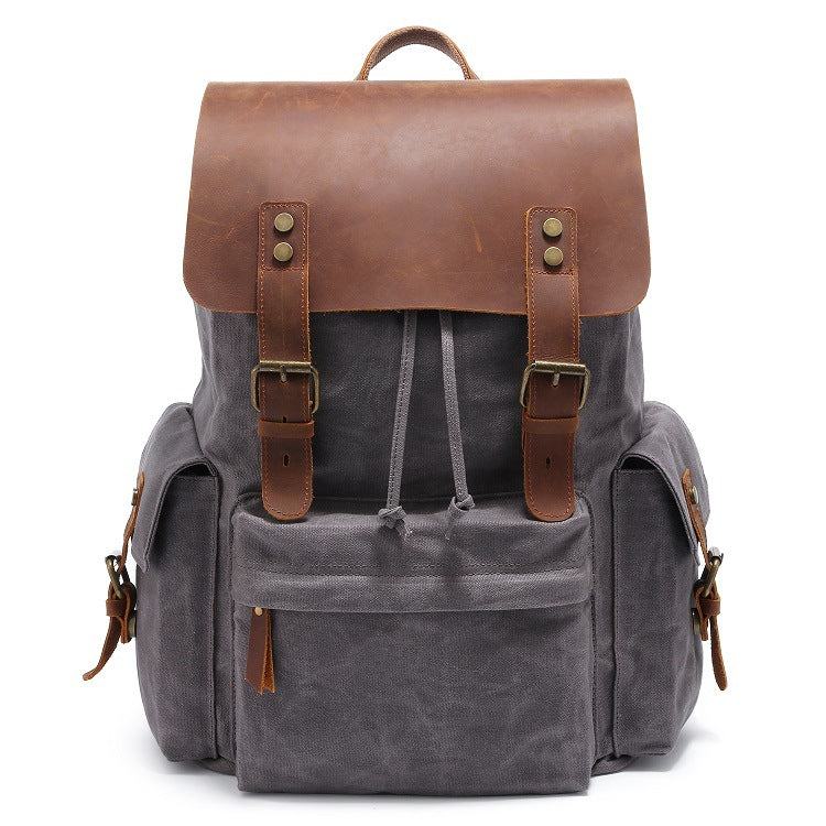 Men's Canvas Leather Backpack