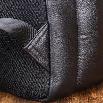 Men's Genuine Leather Business Backpack - Anti-Theft Commuter Bag