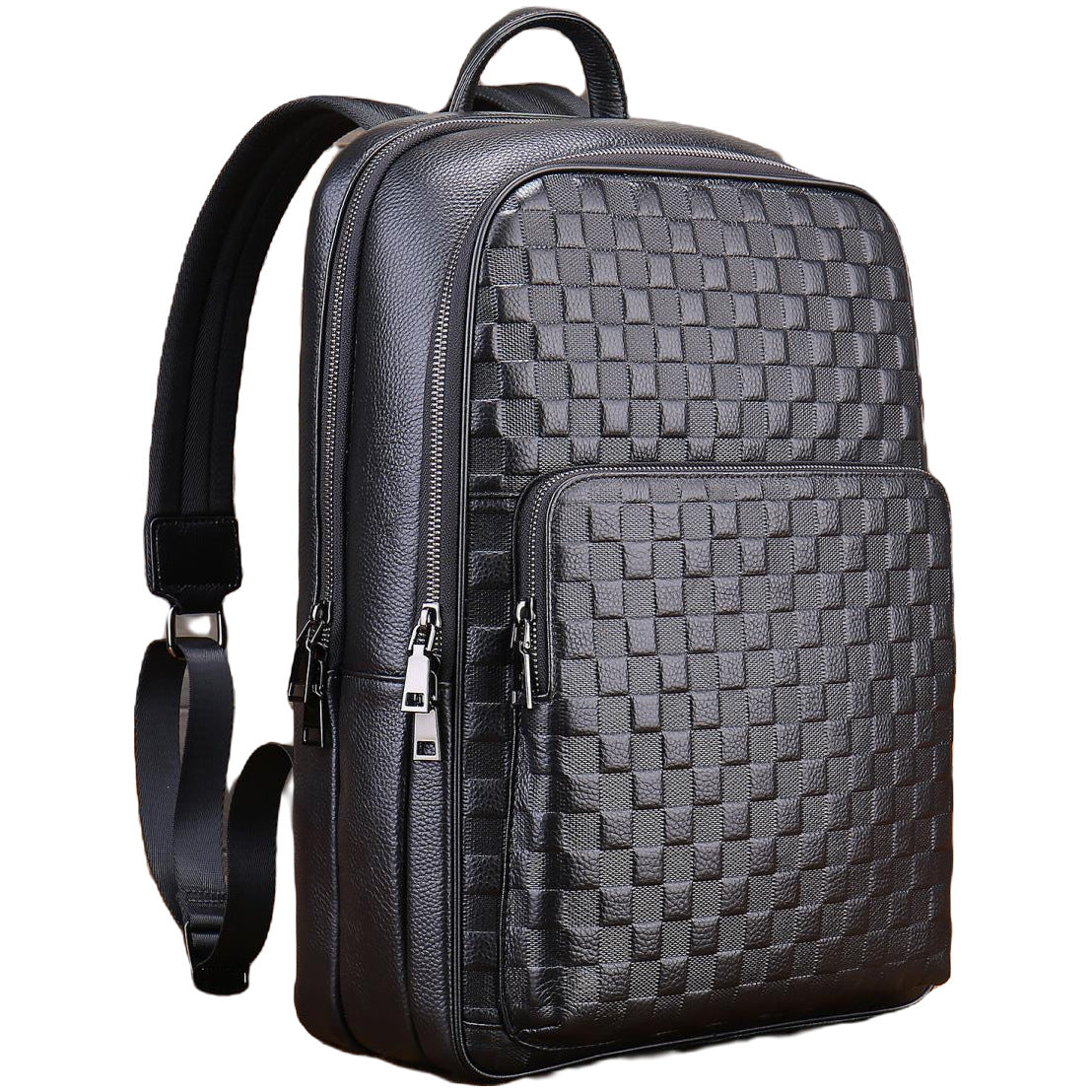 Men's Genuine Leather Business Backpack - Anti-Theft Commuter Bag