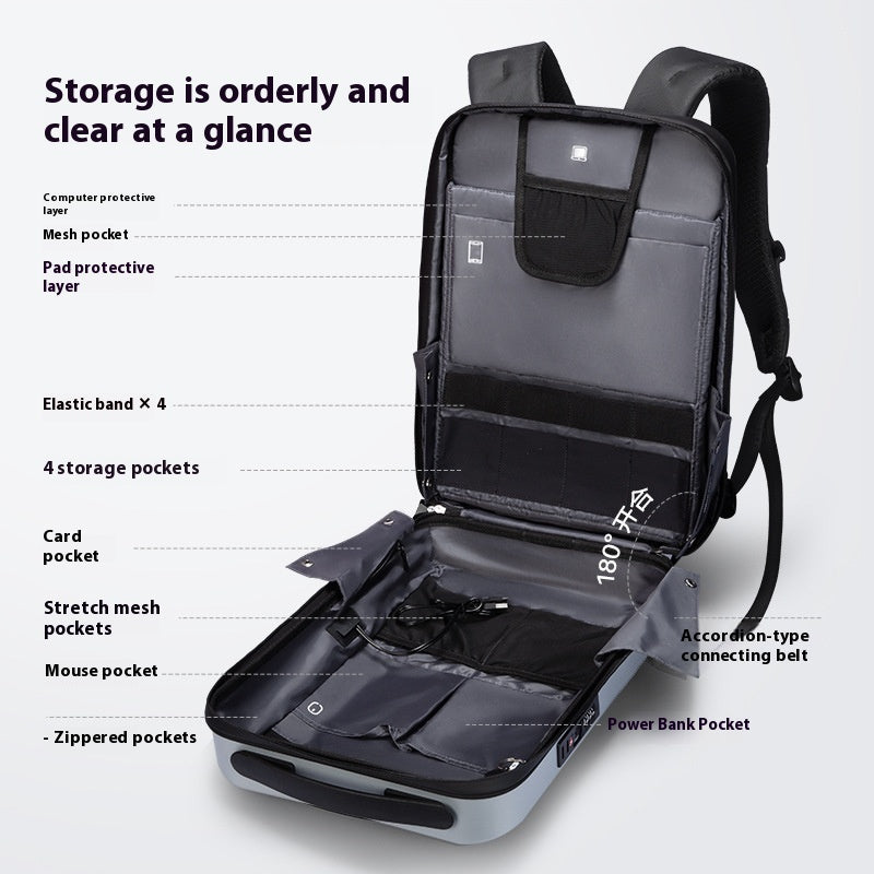Premium Hard Shell Anti-Theft Backpack 17.3" - USB Charging
