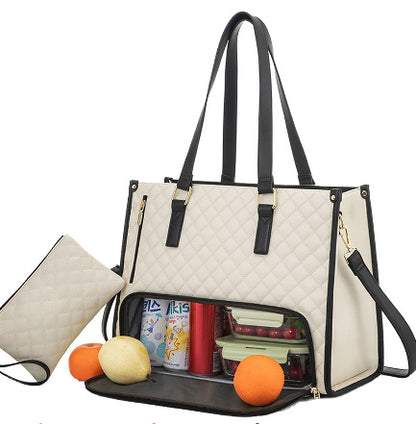 2-in-1 Quilted Laptop & Lunch Tote with Wallet