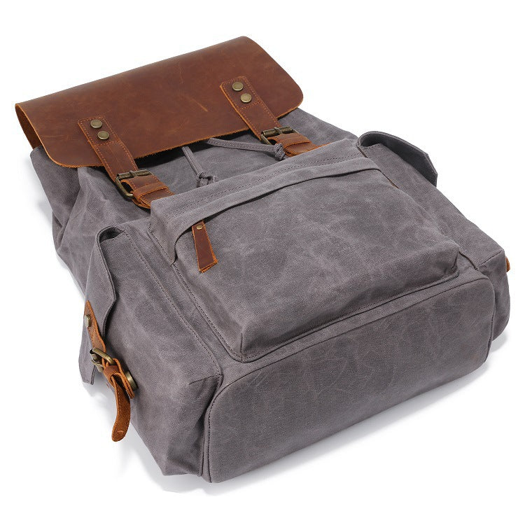 Men's Canvas Leather Backpack