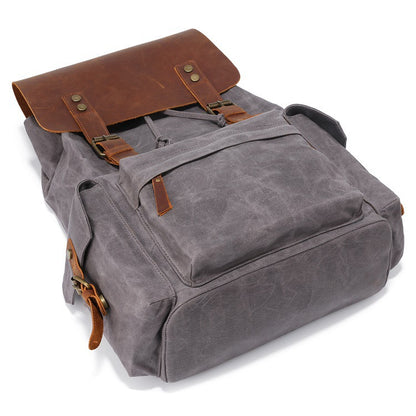 Men's Canvas Leather Backpack