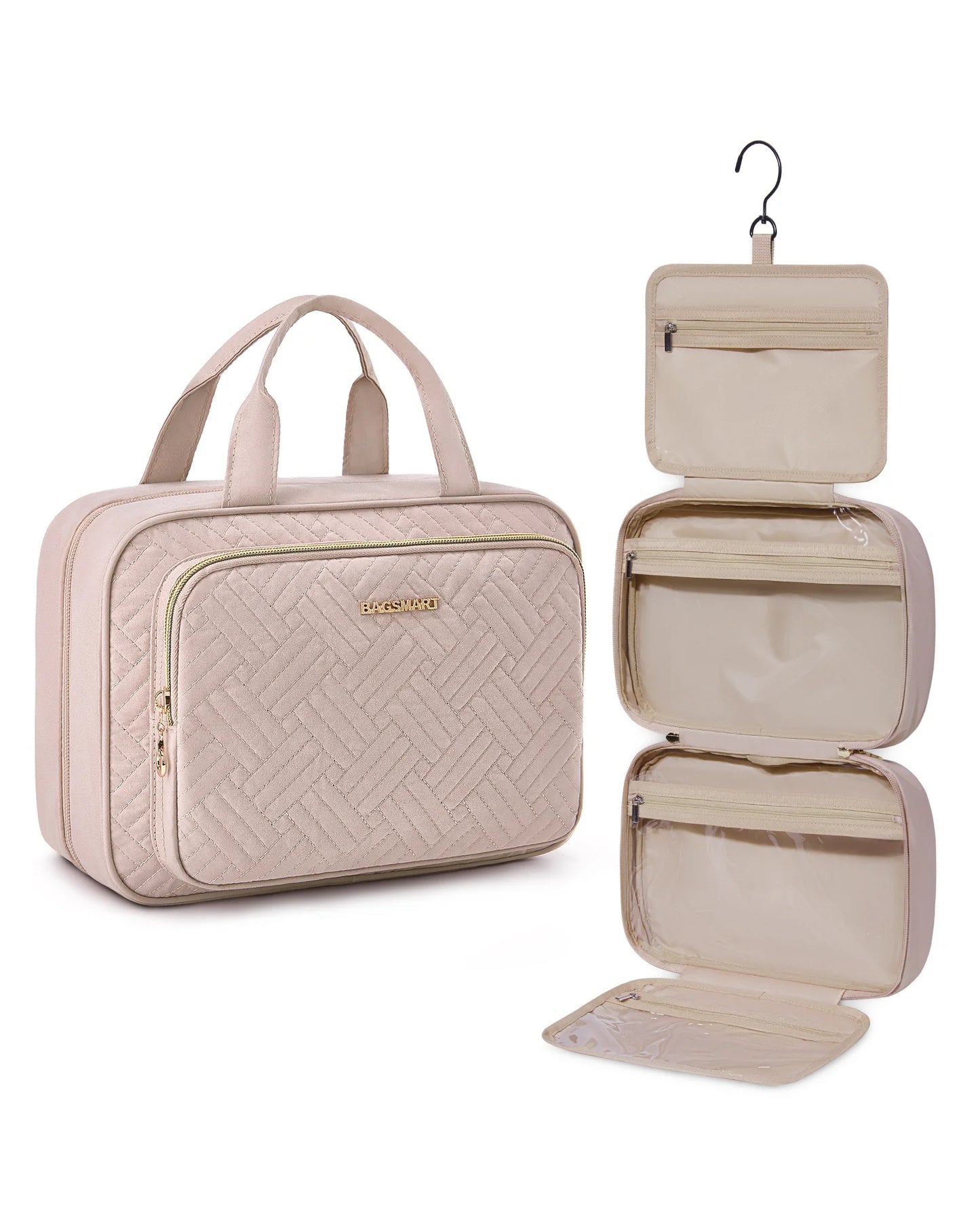 BAGSMART Waterproof Toiletry Bag – Large Travel Makeup Organizer