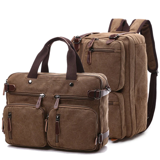 Canvas Briefcase for Men – Business Laptop Messenger Bag