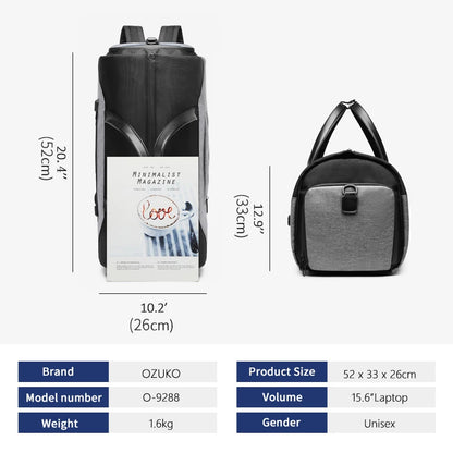 Waterproof Travel Duffel Bag with Shoe Compartment