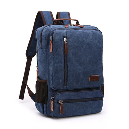 Vintage Canvas Backpack for Men – Large Capacity Laptop Bag