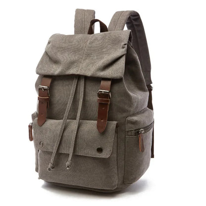 Vintage Canvas Laptop Backpack – Anti-Theft Travel Bag