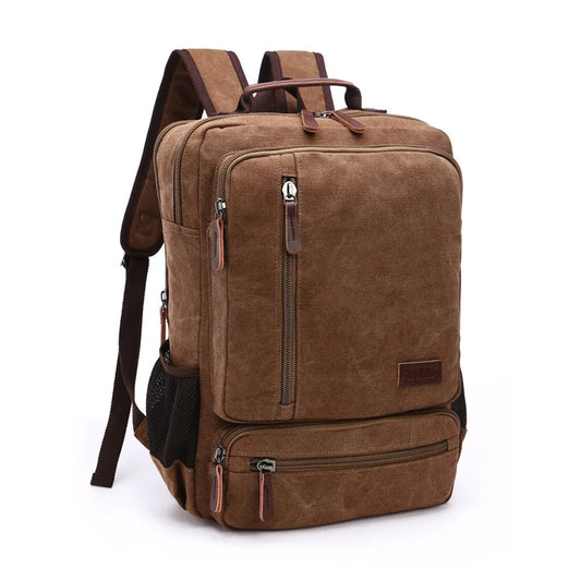 Vintage Canvas Backpack for Men – Large Capacity Laptop Bag
