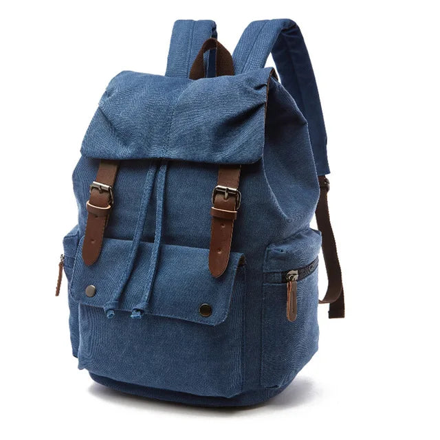 Vintage Canvas Laptop Backpack – Anti-Theft Travel Bag