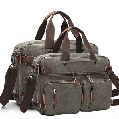Canvas Briefcase for Men – Business Laptop Messenger Bag