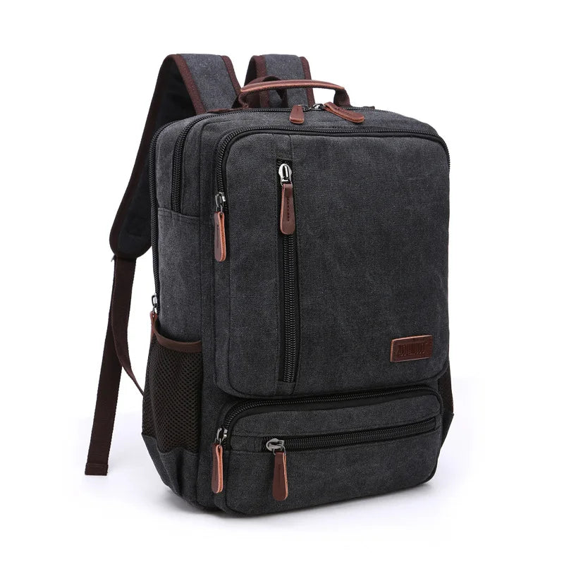 Vintage Canvas Backpack for Men – Large Capacity Laptop Bag