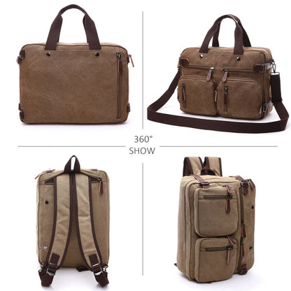 Canvas Briefcase for Men – Business Laptop Messenger Bag