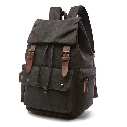 Vintage Canvas Laptop Backpack – Anti-Theft Travel Bag