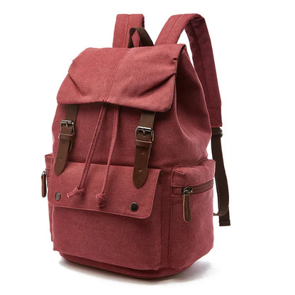 Vintage Canvas Laptop Backpack – Anti-Theft Travel Bag