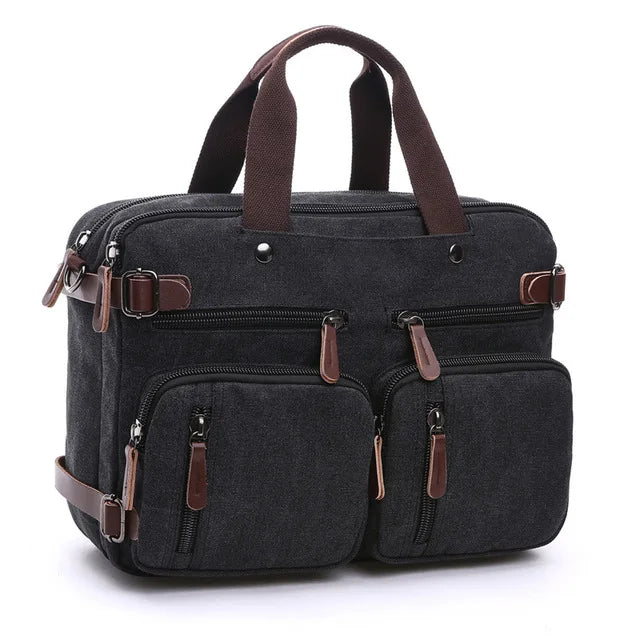 Canvas Briefcase for Men – Business Laptop Messenger Bag
