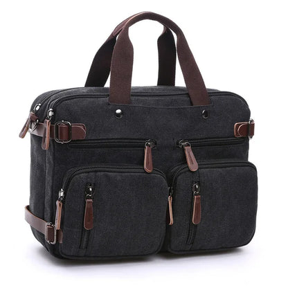 Canvas Briefcase for Men – Business Laptop Messenger Bag