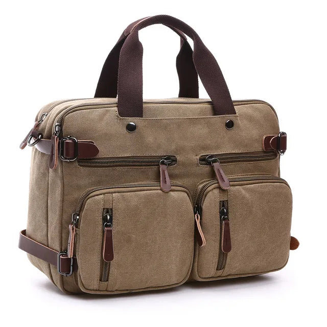 Canvas Briefcase for Men – Business Laptop Messenger Bag