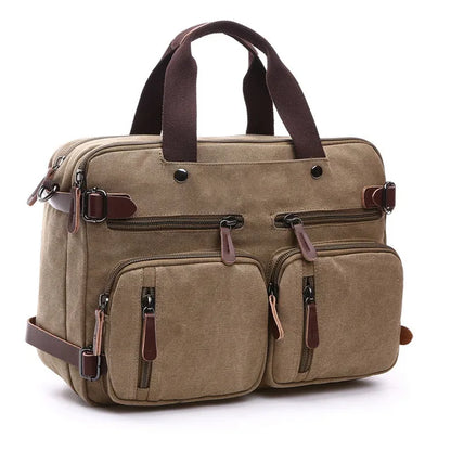 Canvas Briefcase for Men – Business Laptop Messenger Bag
