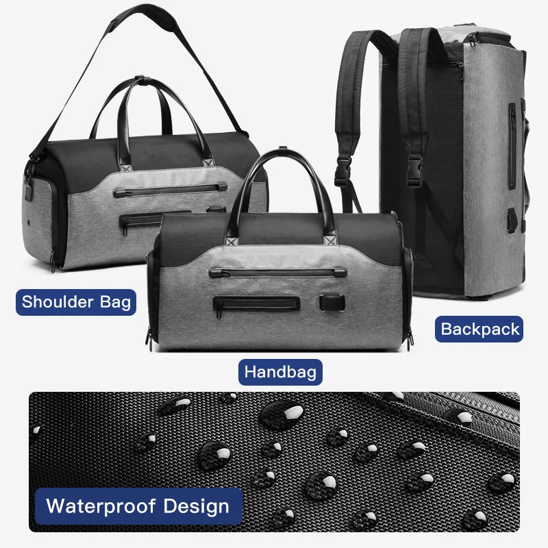 Waterproof Travel Duffel Bag with Shoe Compartment
