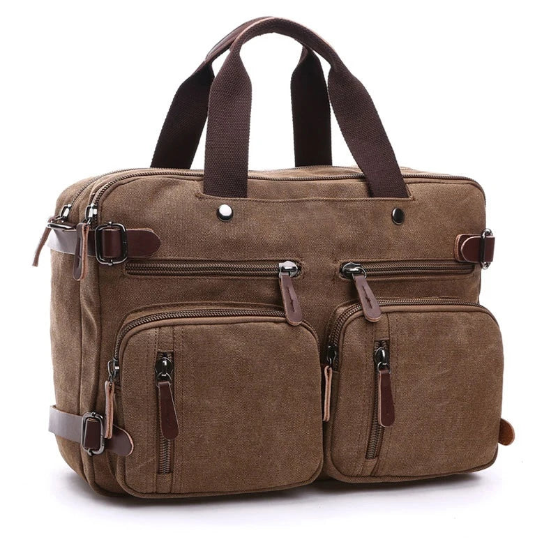 Canvas Briefcase for Men – Business Laptop Messenger Bag