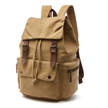Vintage Canvas Laptop Backpack – Anti-Theft Travel Bag