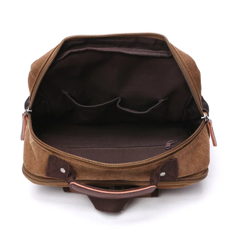 Vintage Canvas Backpack for Men – Large Capacity Laptop Bag