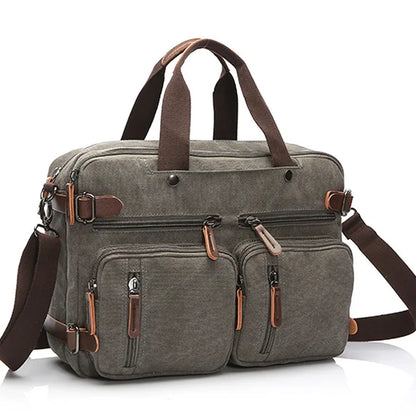 Canvas Briefcase for Men – Business Laptop Messenger Bag