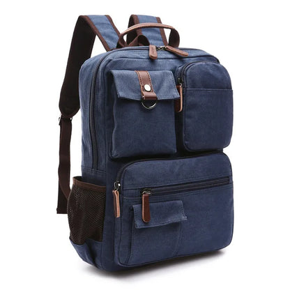 Canvas Laptop Backpack - Vintage School & Work Bag