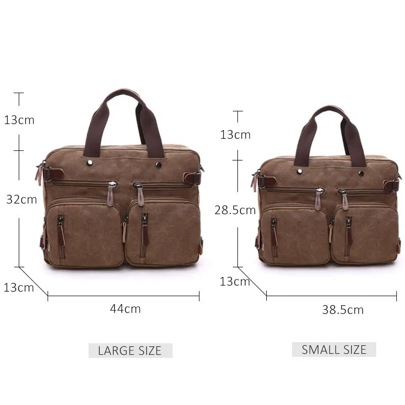 Canvas Briefcase for Men – Business Laptop Messenger Bag