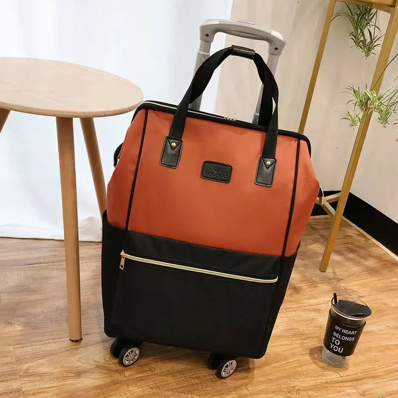 Rolling Travel Backpack with 4 Wheels - Convertible Trolley Bag