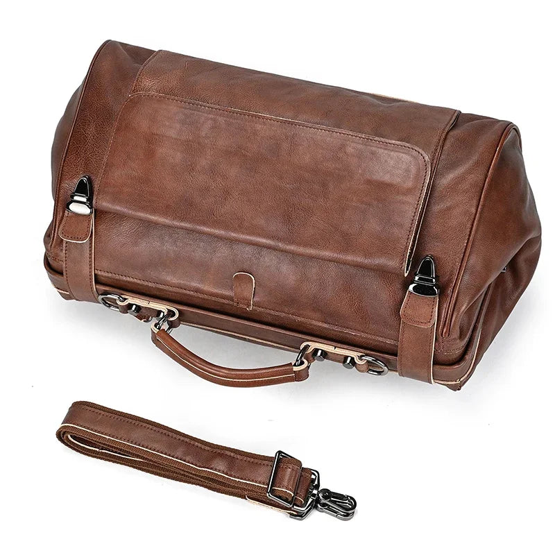Newsbirds Genuine Leather Travel Duffle - 45cm